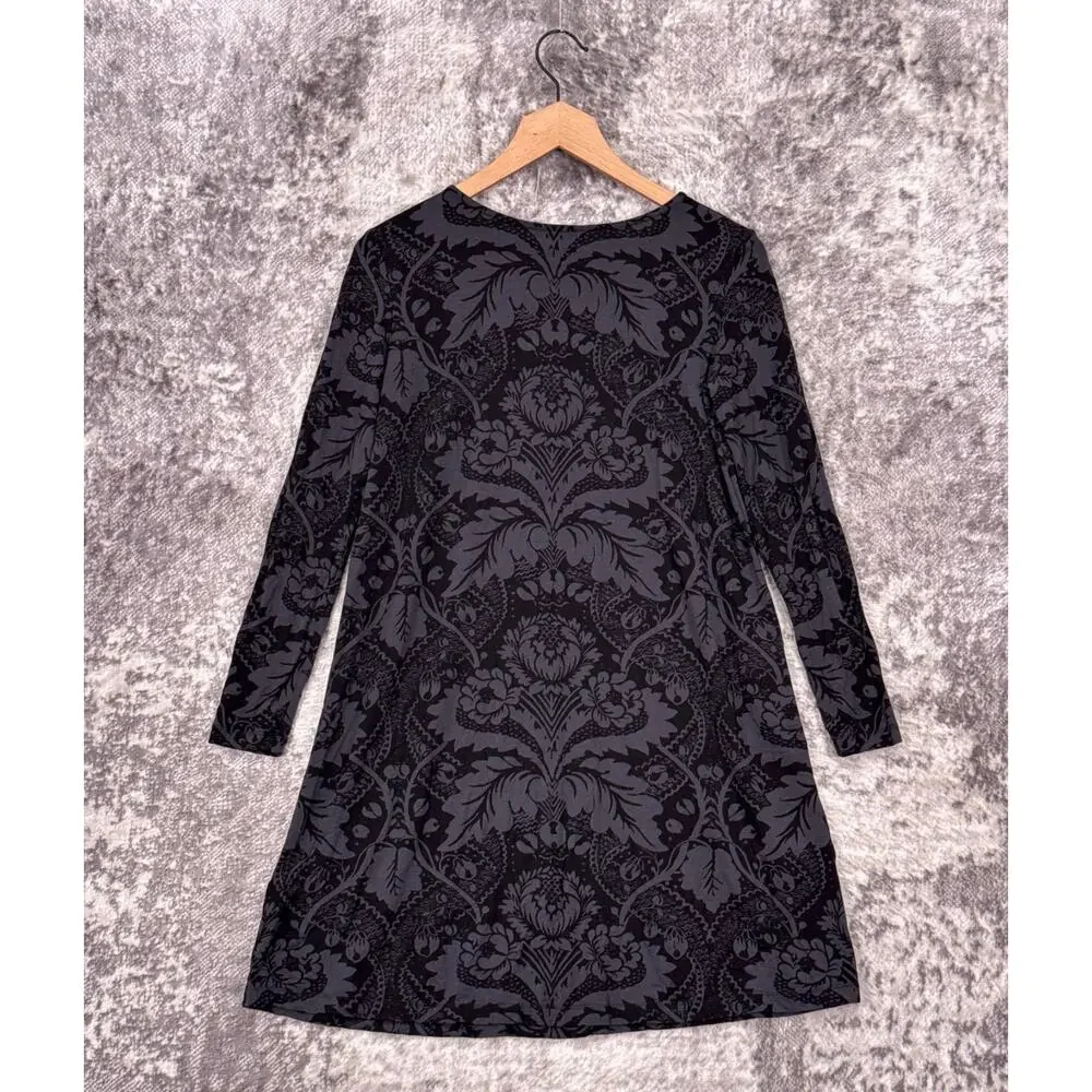 Marimekko Tunic / Dress XS Womens Fandago Print Black & Gray Long Sleeve Jersey